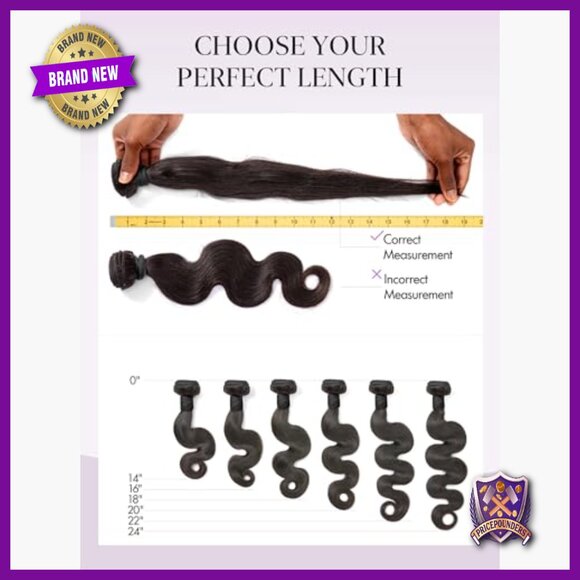 Brazilian Virgin Human Hair Bundles, Body Wave, 3 Bundles, Sew-In Extensions main image 5